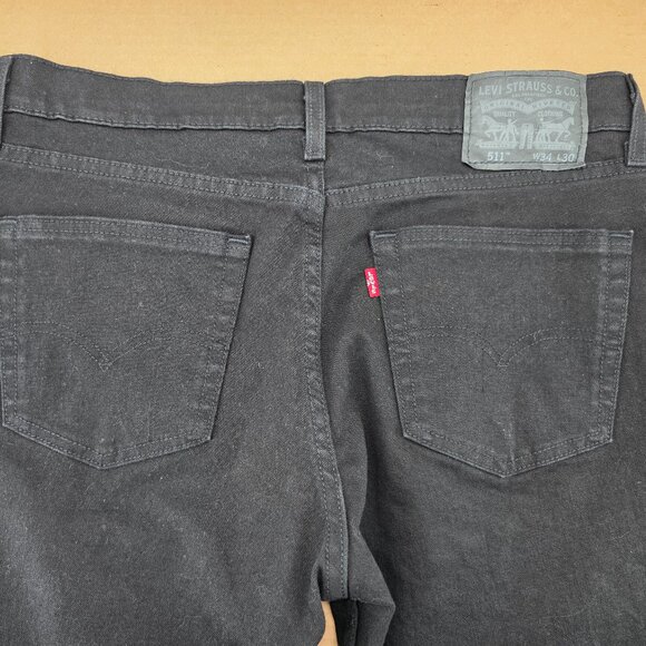 Levi's 511 Men's Slim Fit Stretch Sits Below Waist Jeans, Black, Size 34X30 - Picture 4 of 13